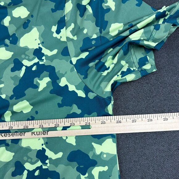 Etonic Polo Shirt Mens 2XL Green Camo Camouflage Print Wicking Stretch SS Golf - Picture 8 of 9